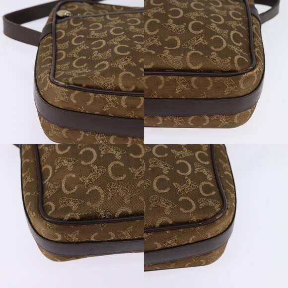 CELINE C Sulky Shoulder Bag Canvas Brown Gold - Picture 10 of 12